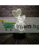 Холограмна LED многоцветна лампа мече с балон